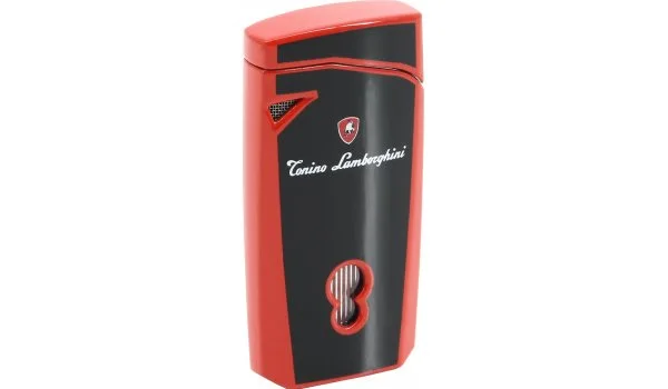 Lamborghini L Magione jet lighter preto/vermelho + estojo em pele