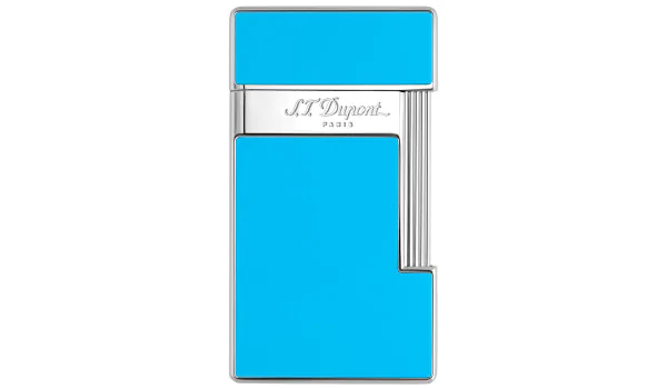 Isqueiro S.T. Dupont Slimmy Azul Claro Laca Cromo 028007